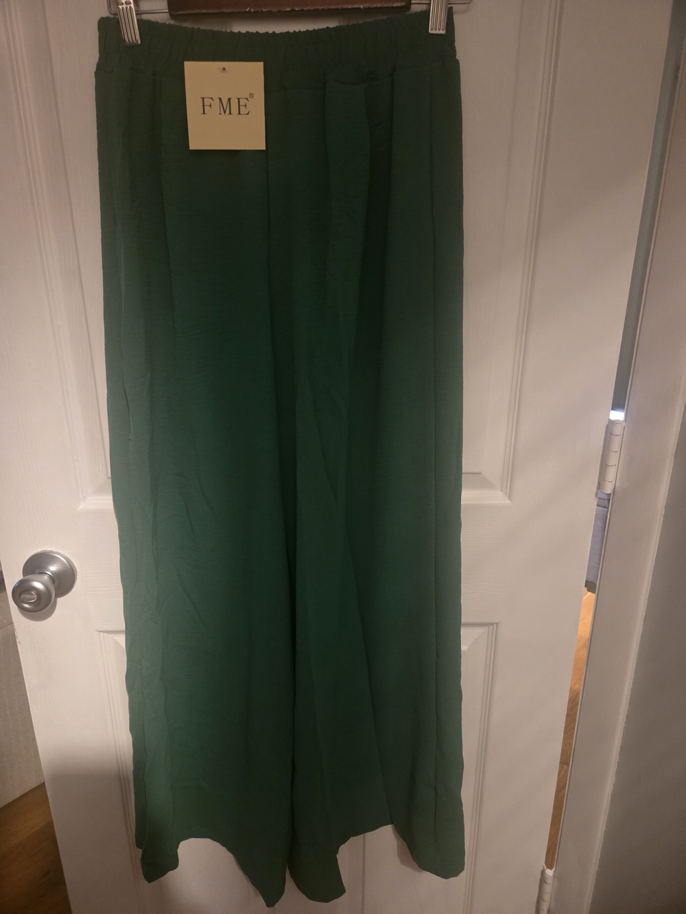 ME Makeover Essentials Women's Deep Emerald Wide Leg Pants
